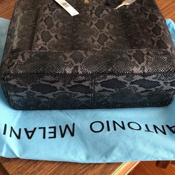 Antonio Melani Snakeskin Python Embossed Leather Tote - Picture 6 of 11